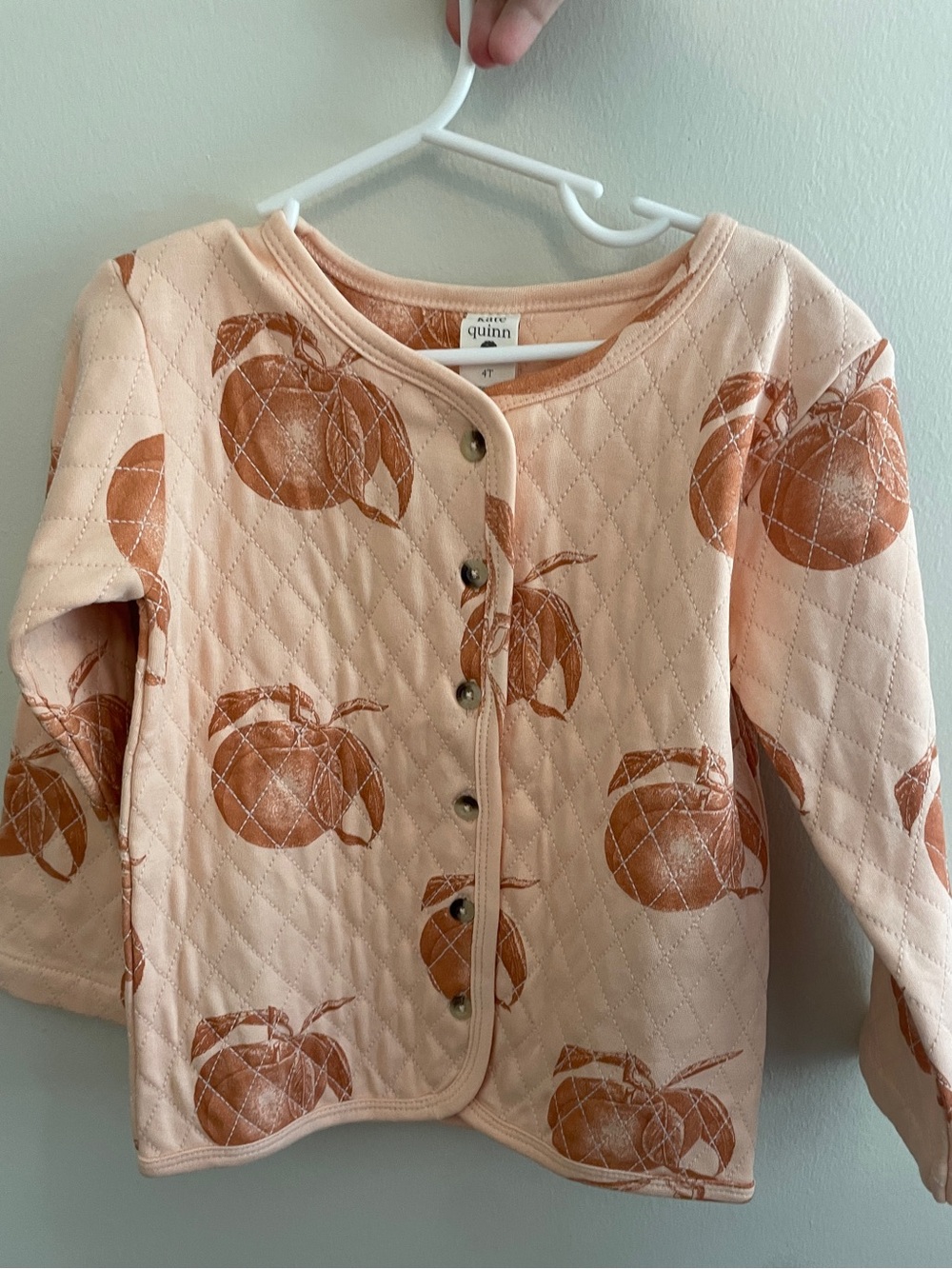Kate Quinn peaches quilted jacket, 4T